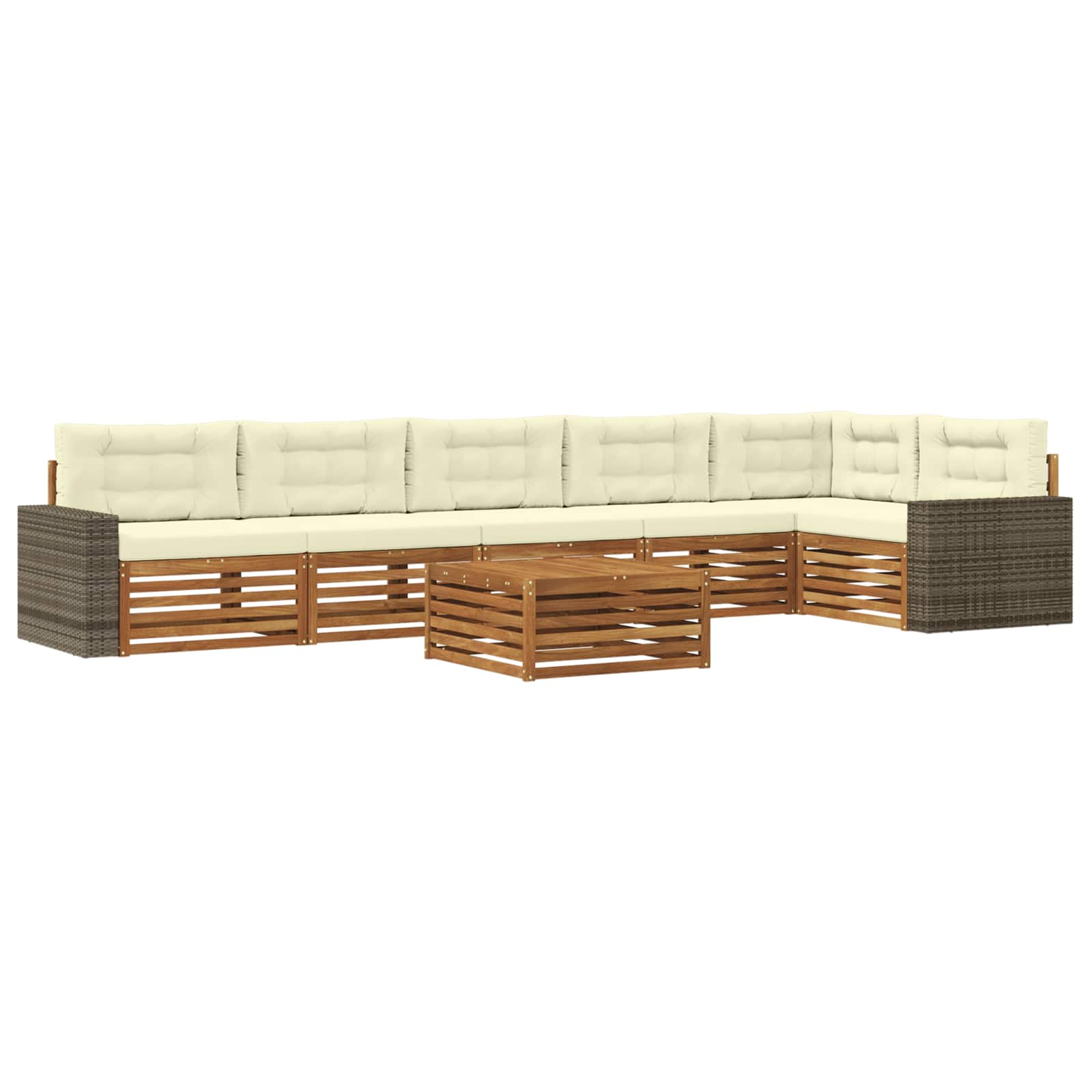 Set vanjskih sofa 7 pcs Prirodna i krem 79 x 79 x 37 cm