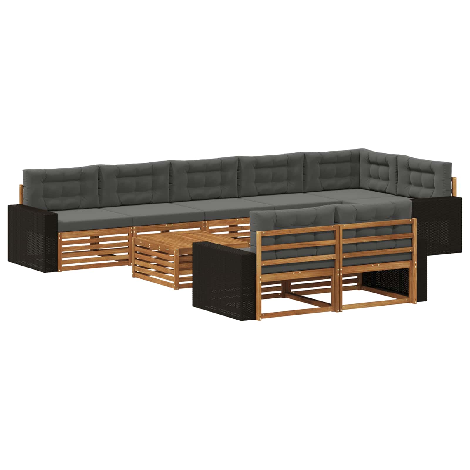 Set vanjskih sofa s jastukom 9 pcs