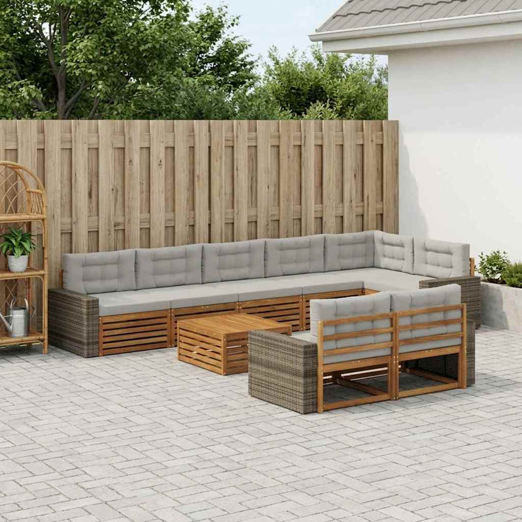 Set vanjskih sofa s jastukom 9 pcs