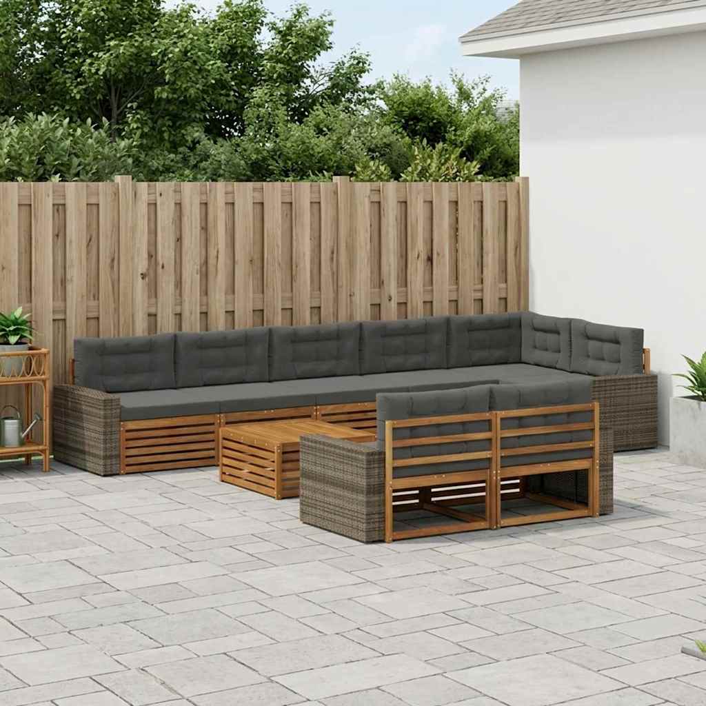Set vanjskih sofa s jastukom 9 pcs