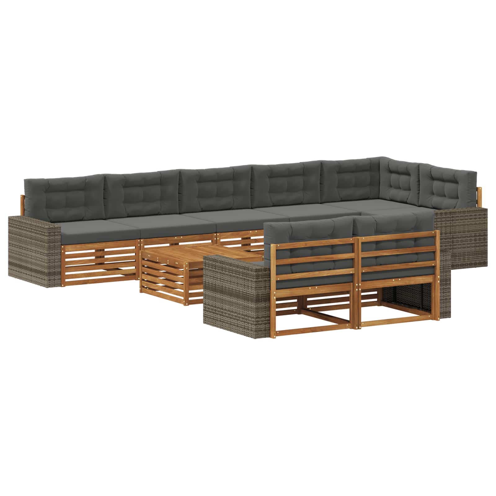 Set vanjskih sofa s jastukom 9 pcs