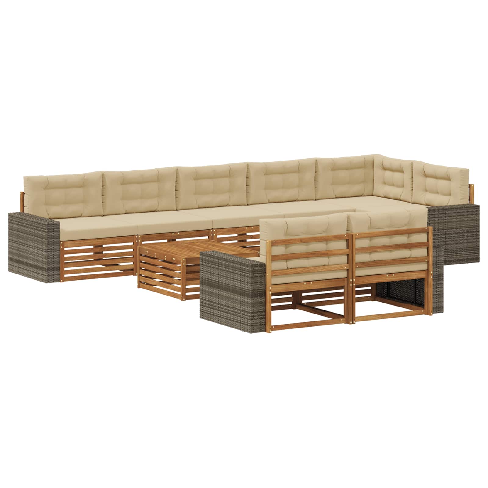 Set vanjskih sofa s jastukom 9 pcs