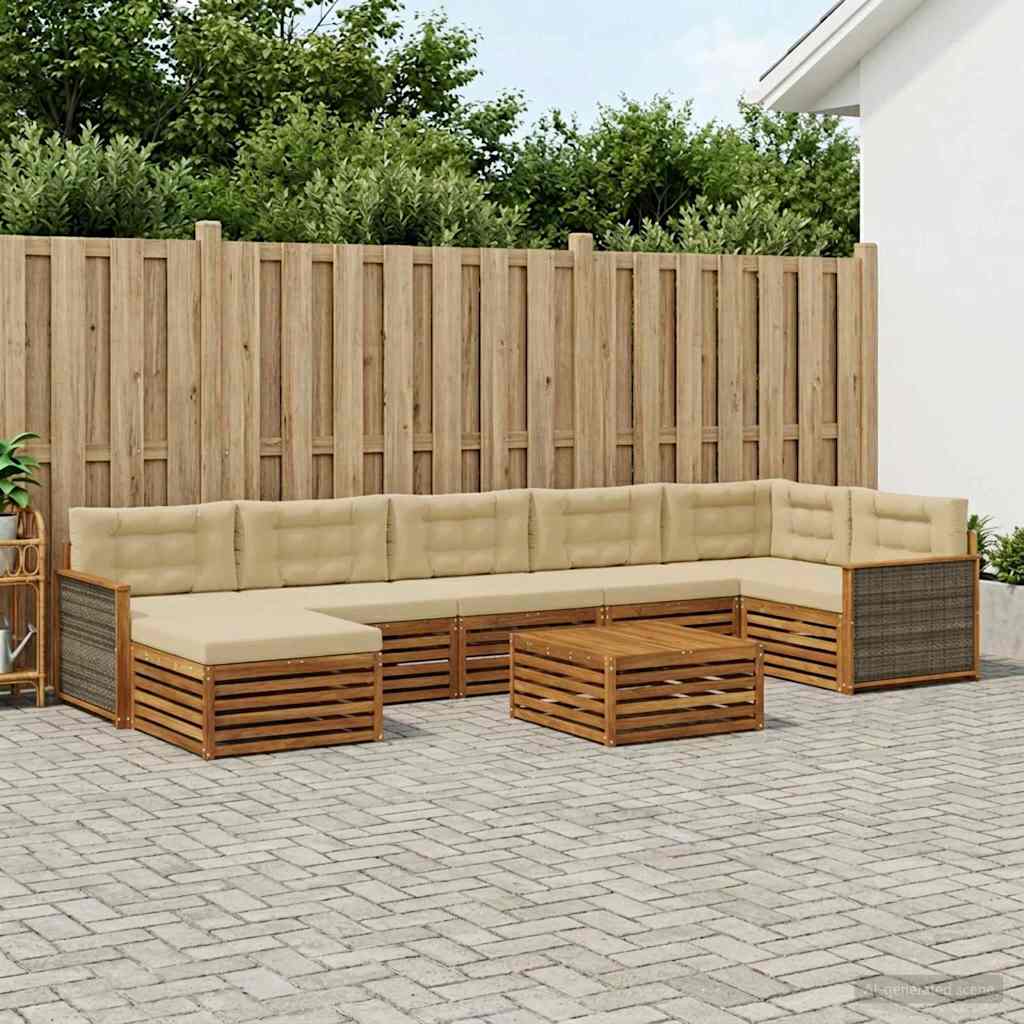 Set vanjskih sofa 8 pcs Prirodna i bež
