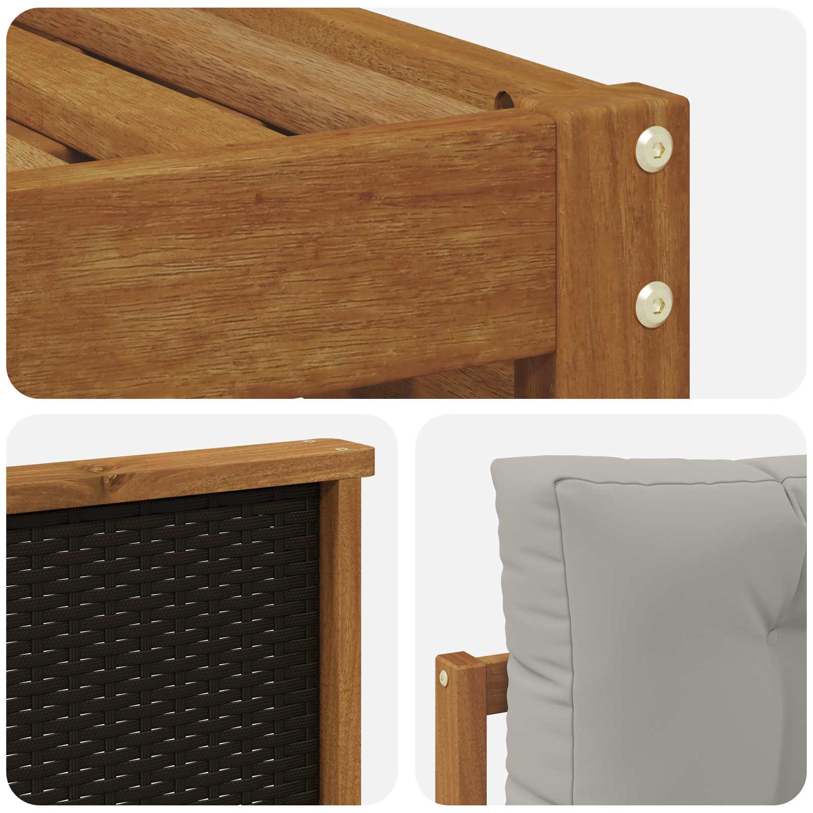Setovi sofa s jastukom 6 pcs Čvrsto drvo akacije