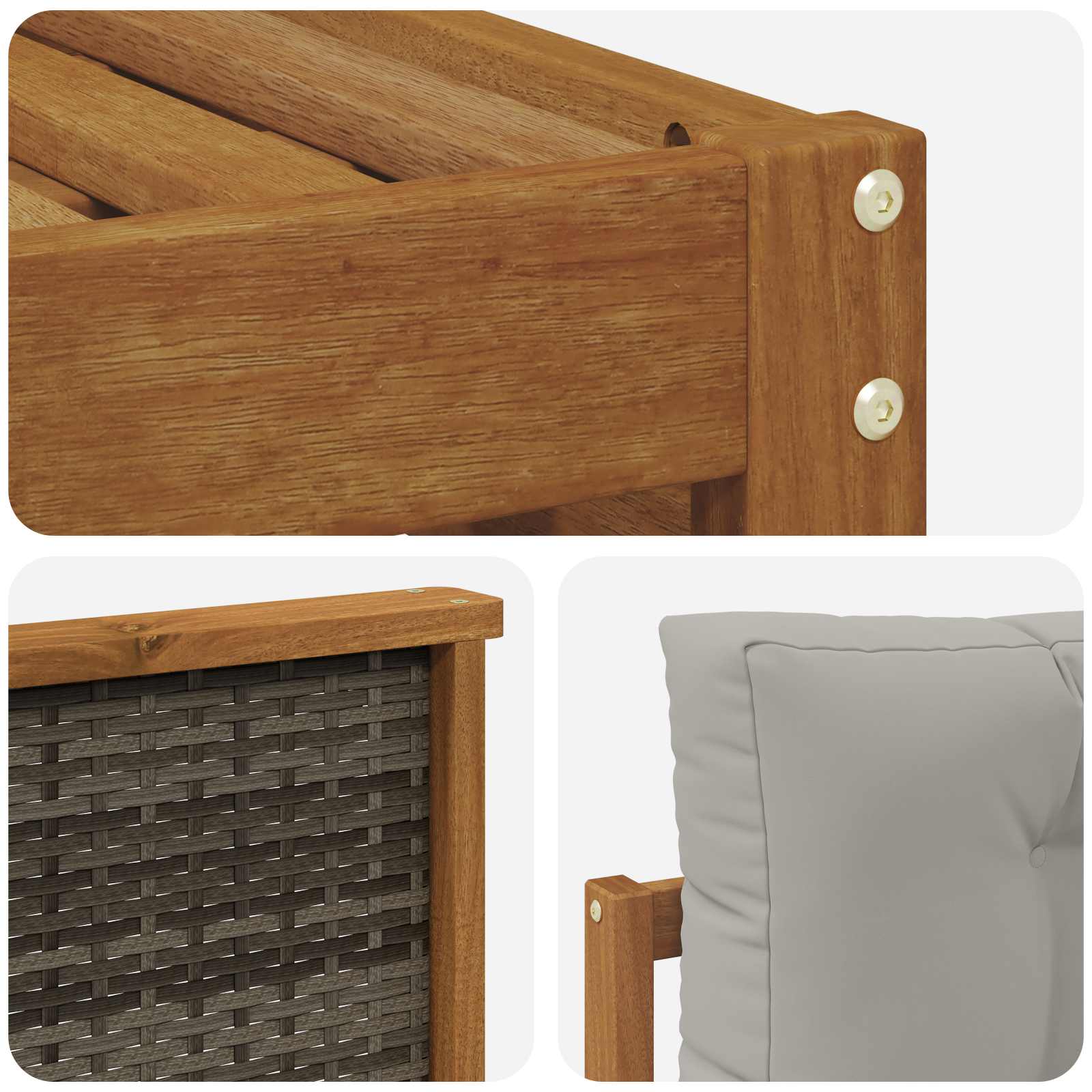 Setovi sofa s jastukom 6 pcs Čvrsto drvo akacije
