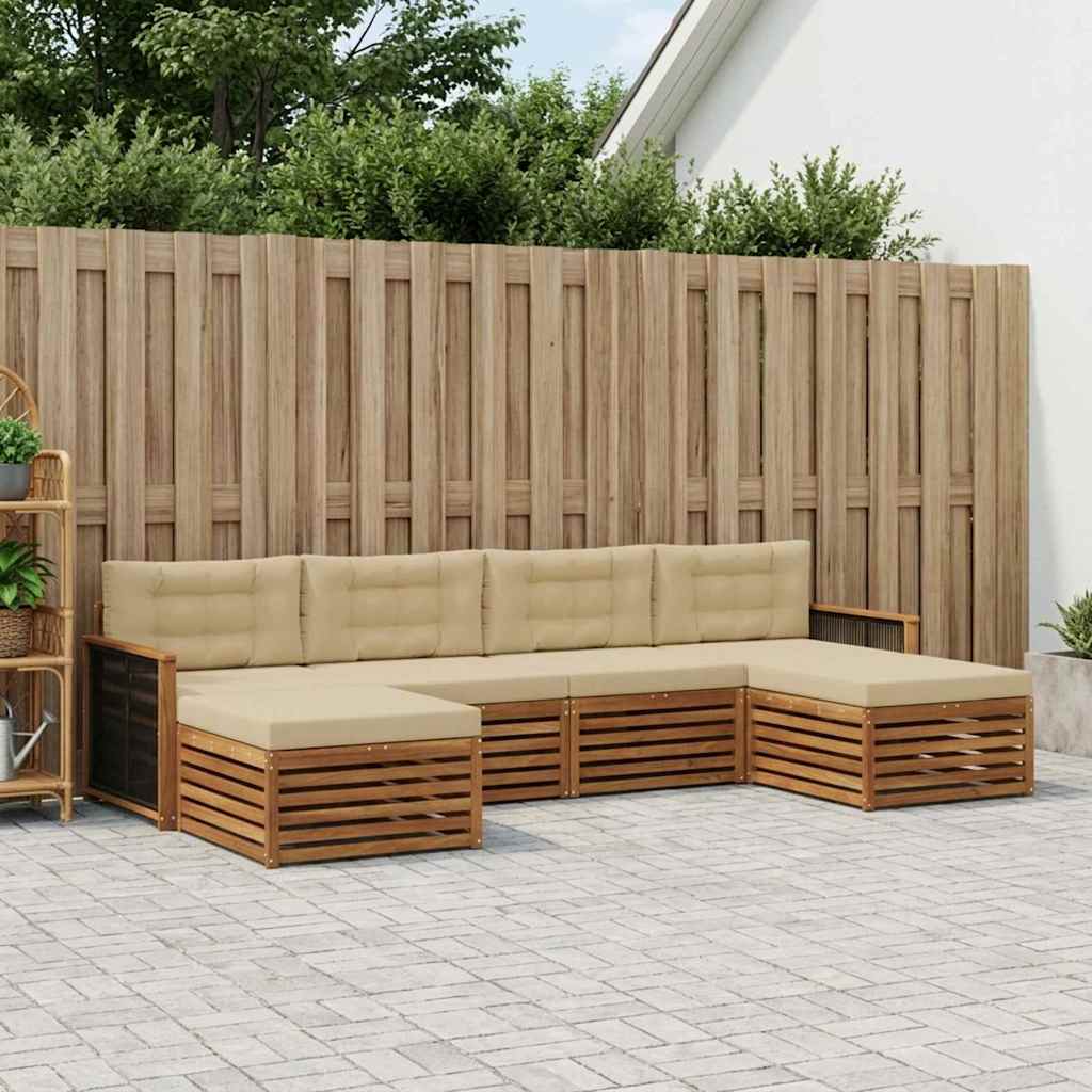 Setovi sofa s jastukom 6 pcs Čvrsto drvo akacije