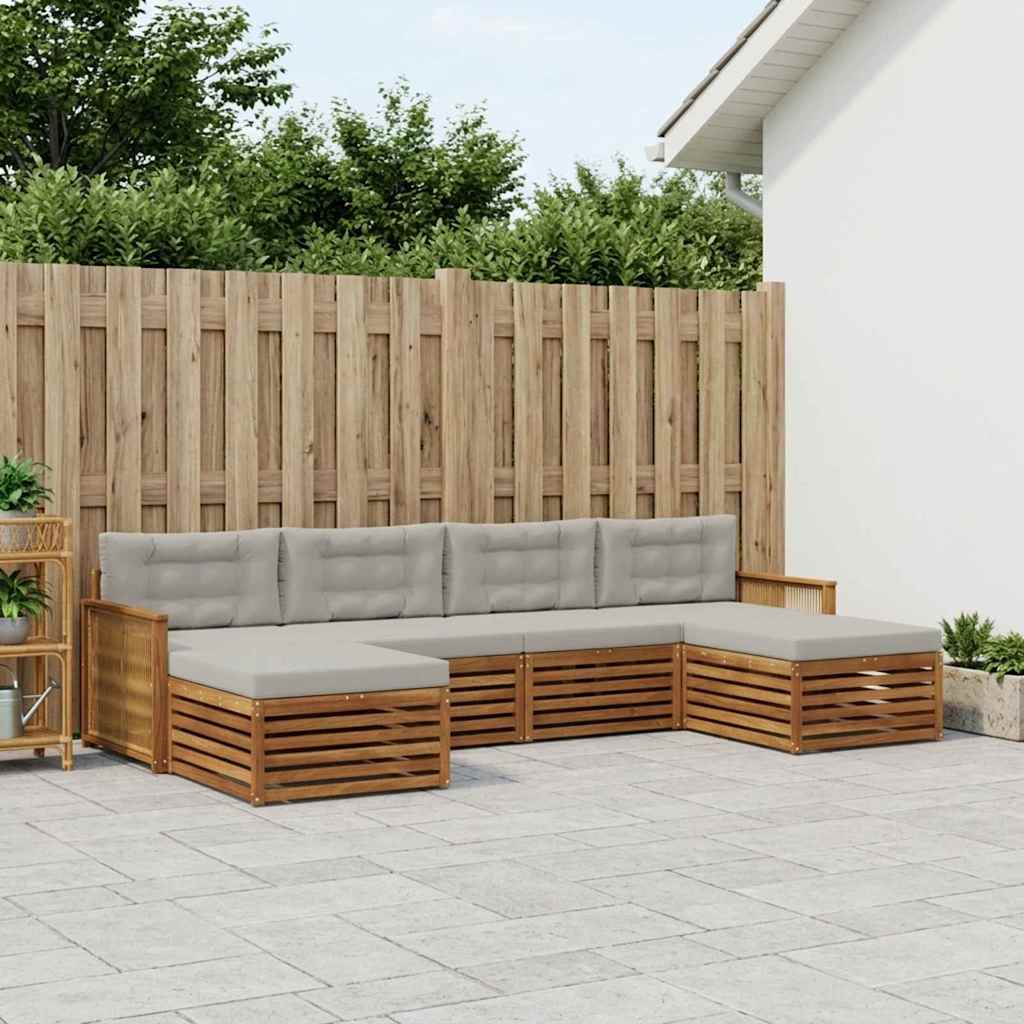 Setovi sofa s jastukom 6 pcs Čvrsto drvo akacije