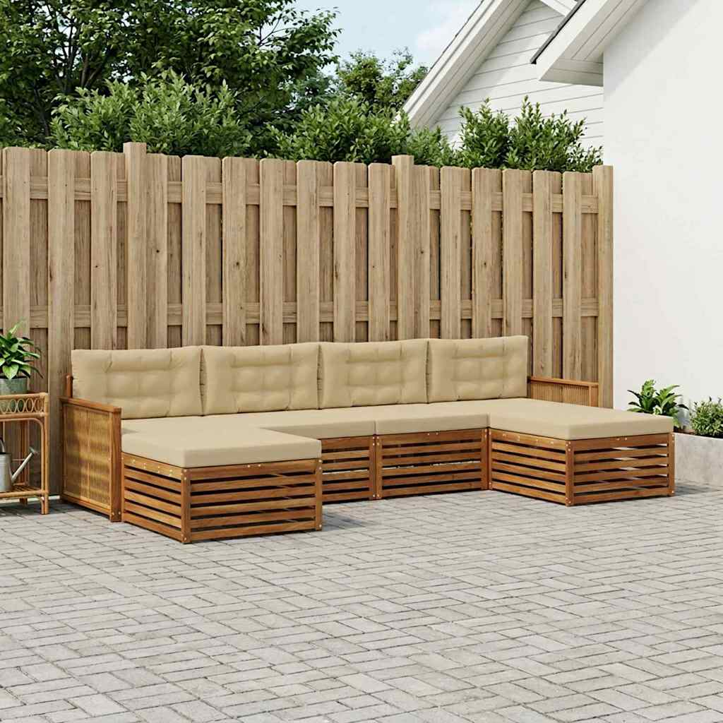 Setovi sofa s jastukom 6 pcs Čvrsto drvo akacije
