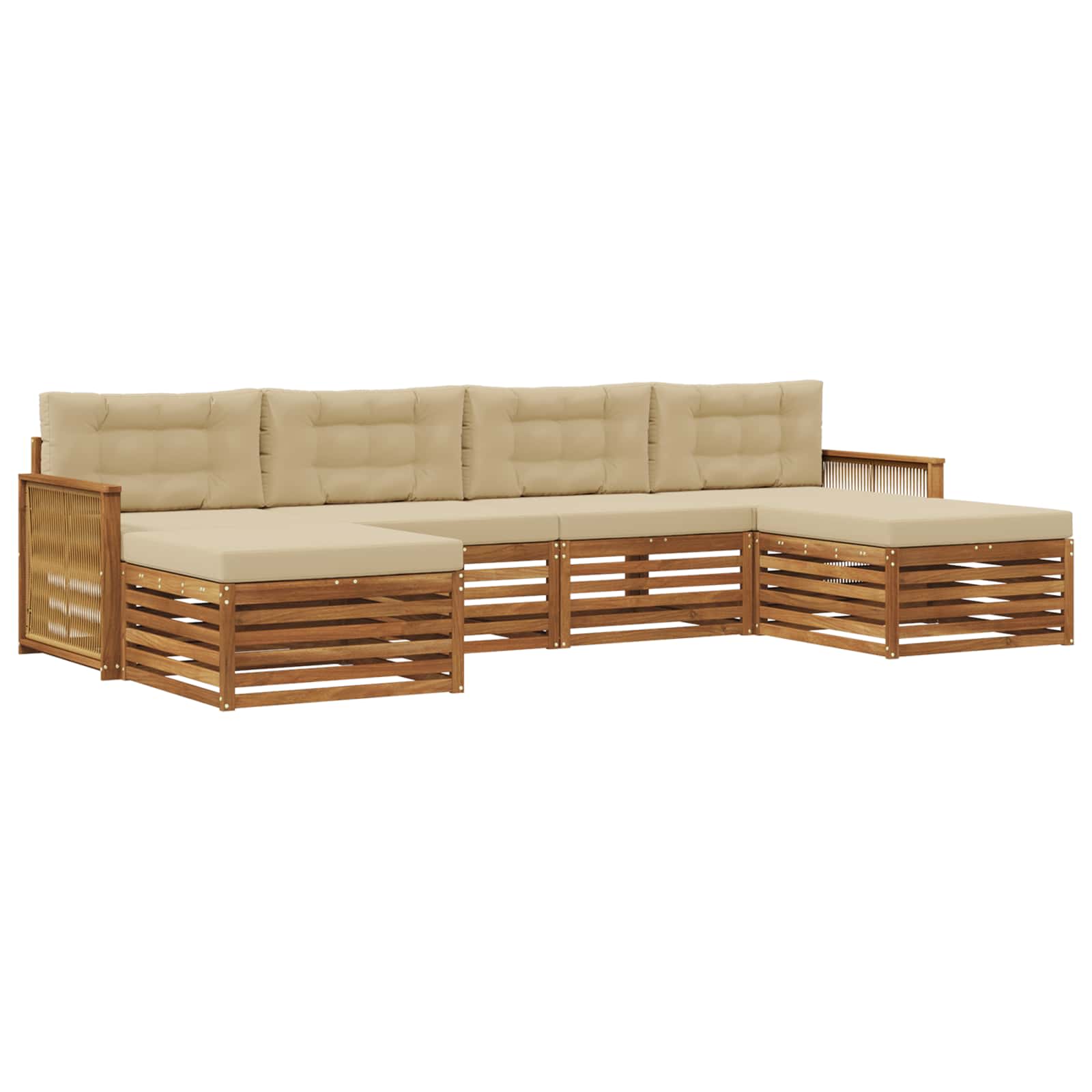 Setovi sofa s jastukom 6 pcs Čvrsto drvo akacije