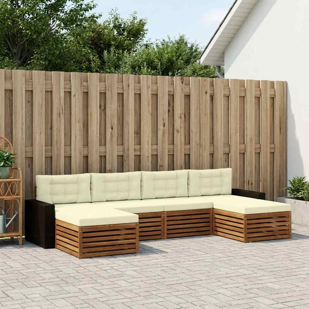 Setovi sofa s jastukom 6 pcs Čvrsto drvo akacije