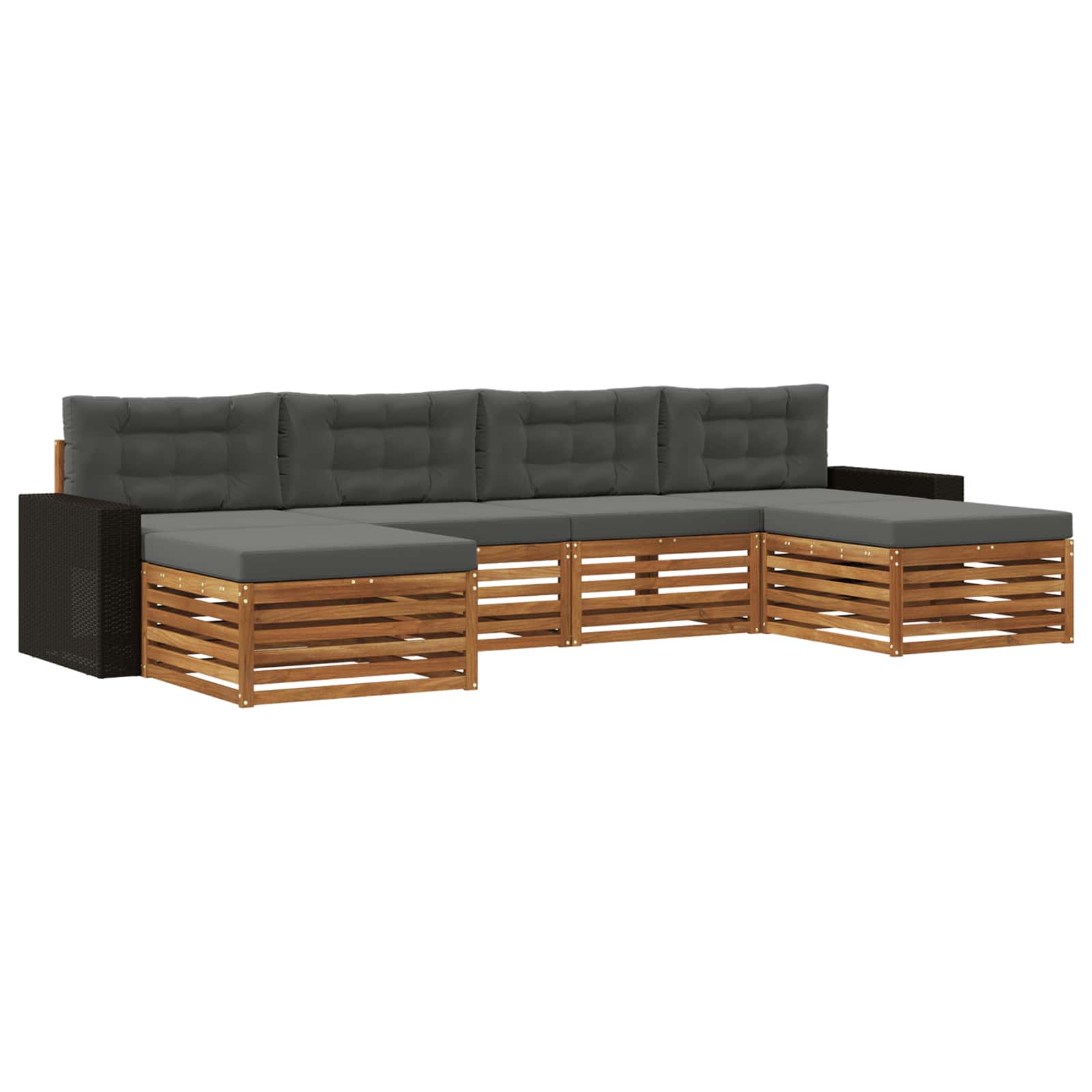 Setovi sofa s jastukom 6 pcs Čvrsto drvo akacije