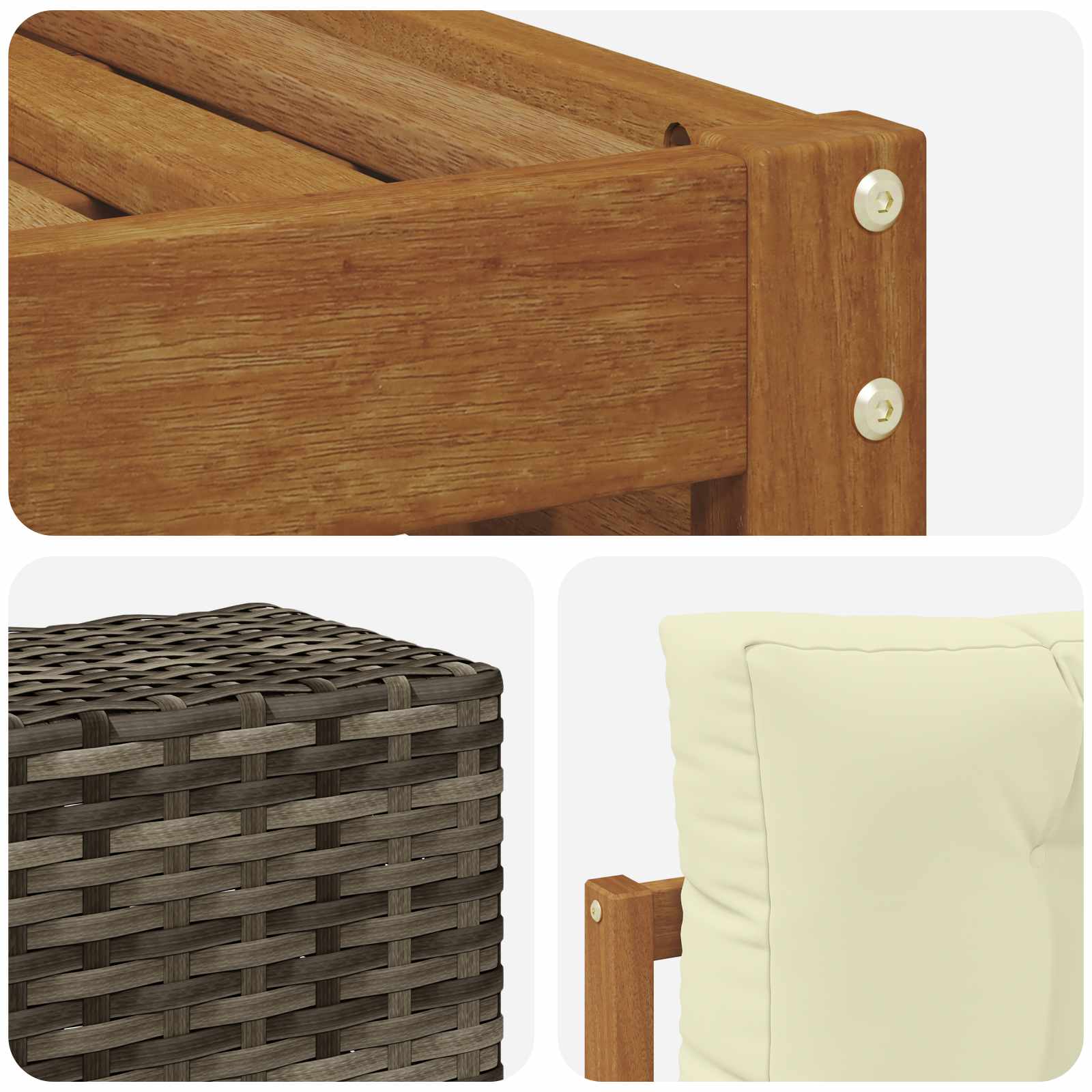 Setovi sofa s jastukom 6 pcs Čvrsto drvo akacije