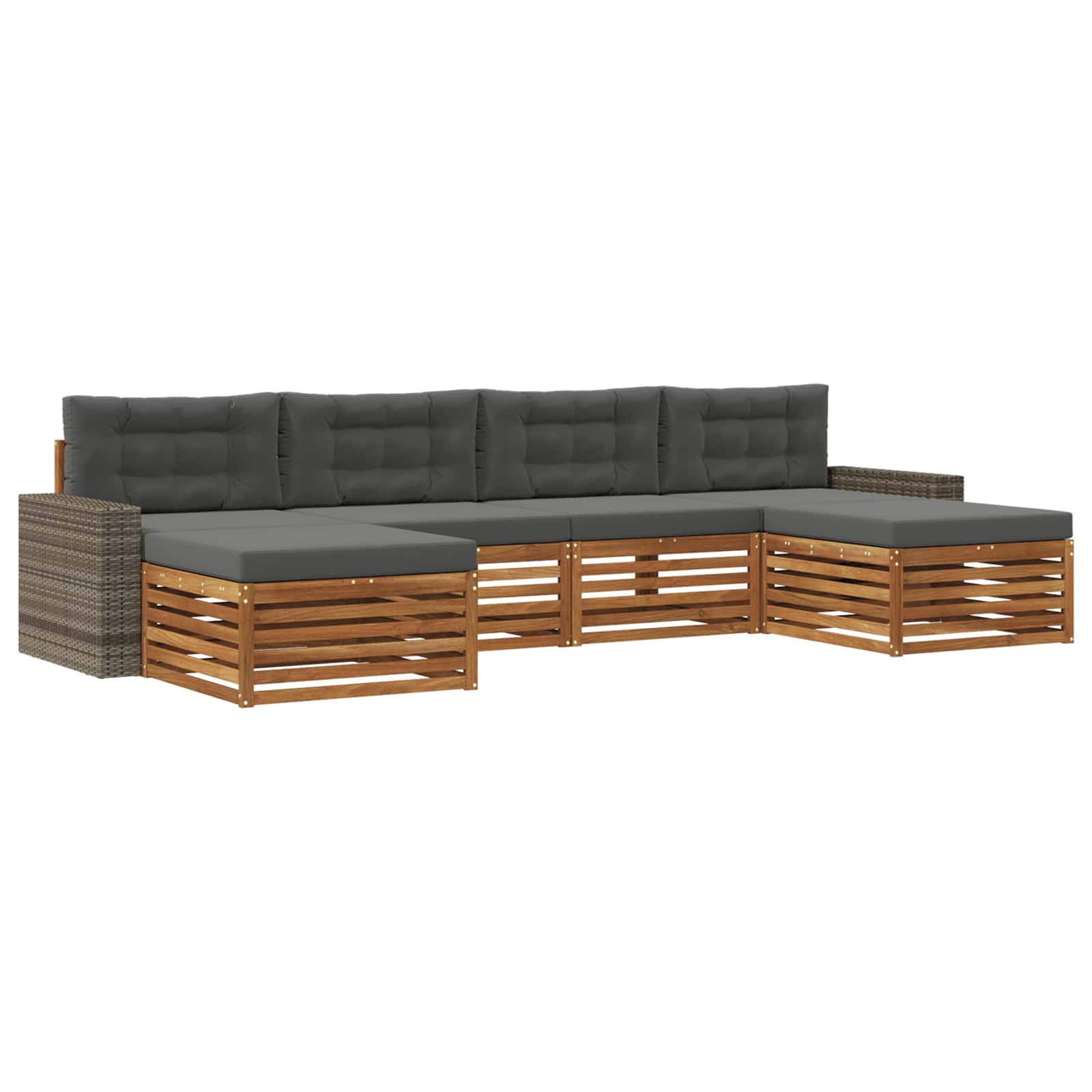 Setovi sofa s jastukom 6 pcs Čvrsto drvo akacije
