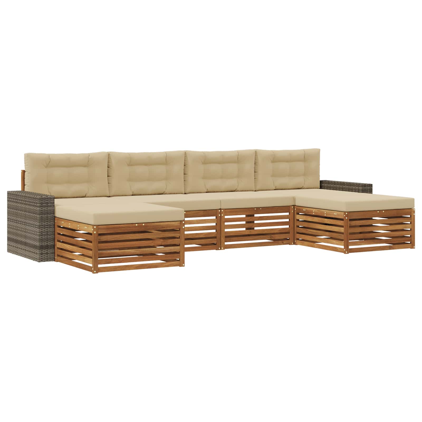 Setovi sofa s jastukom 6 pcs Čvrsto drvo akacije