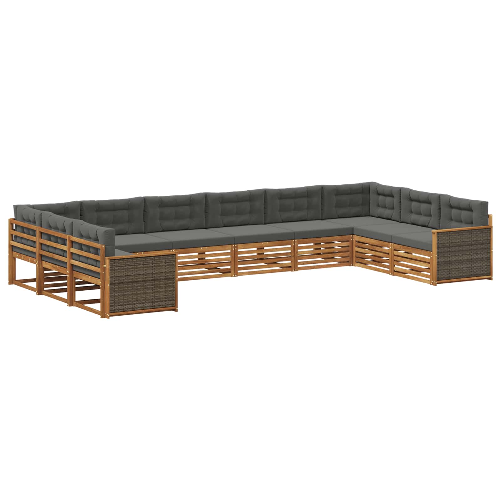 Setovi sofa s jastukom 10 pcs Čvrsto drvo akacije
