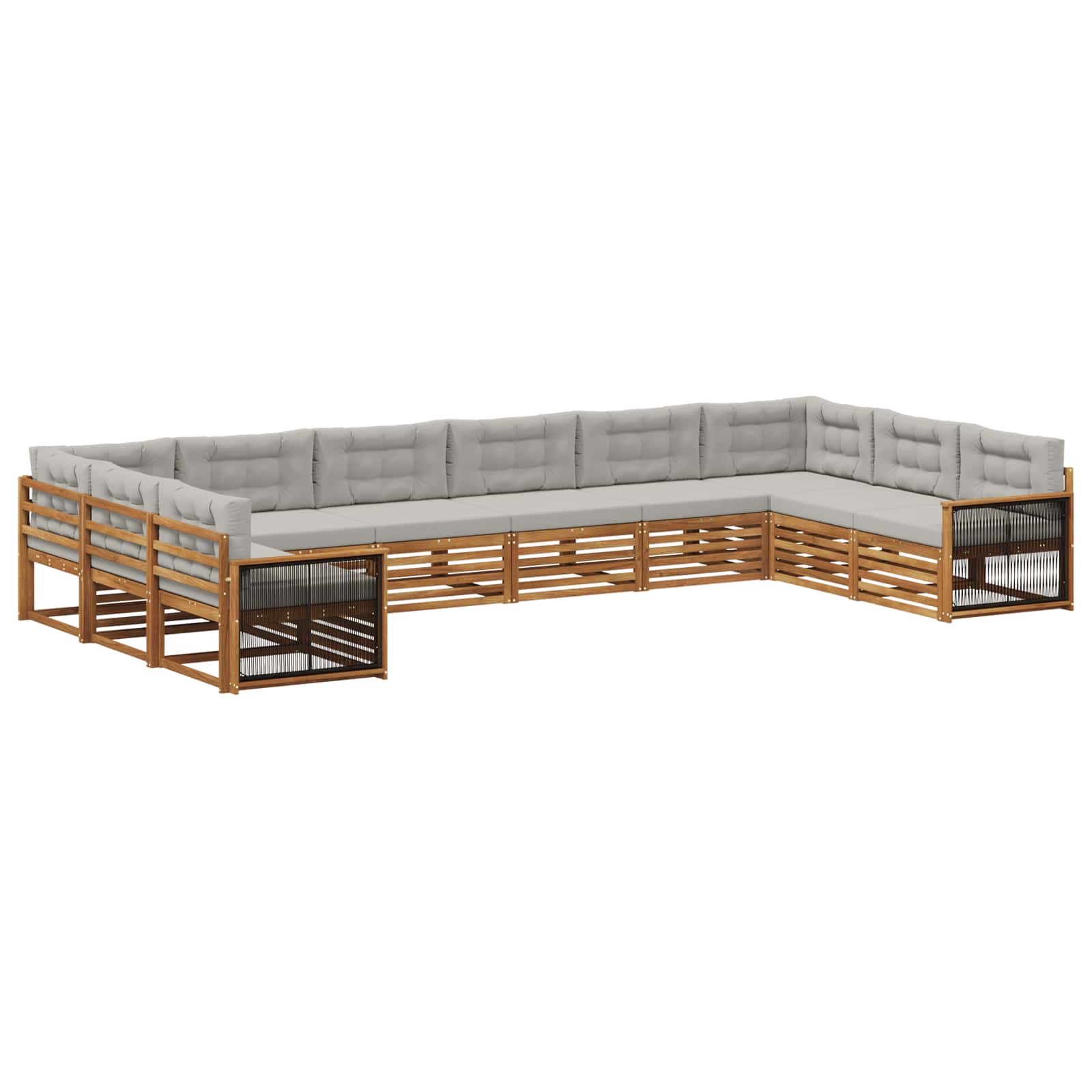 Setovi sofa s jastukom 10 pcs Čvrsto drvo akacije