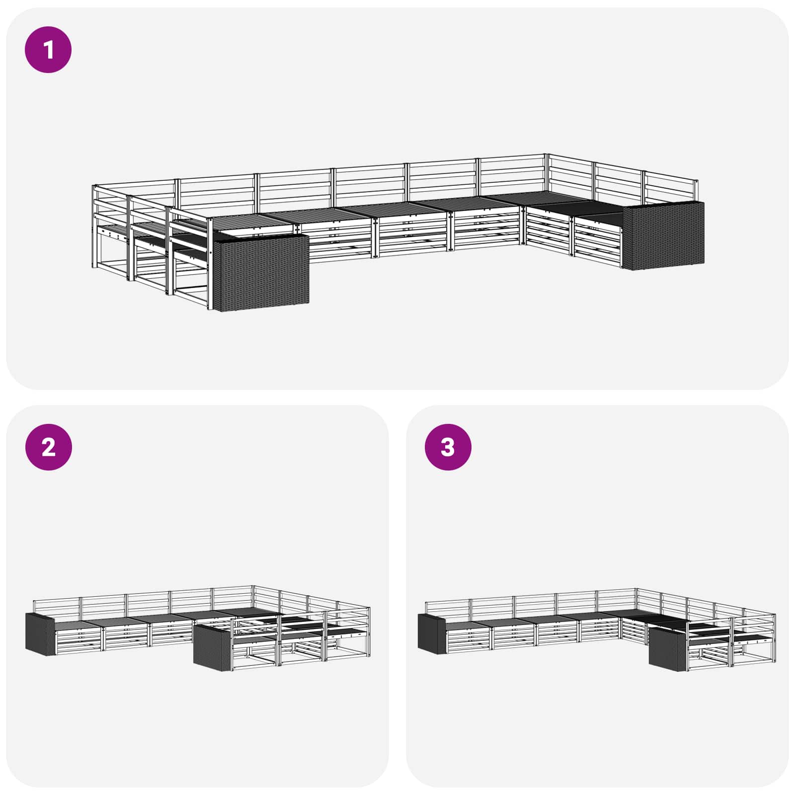 Setovi sofa 10 pcs Čvrsto drvo akacije