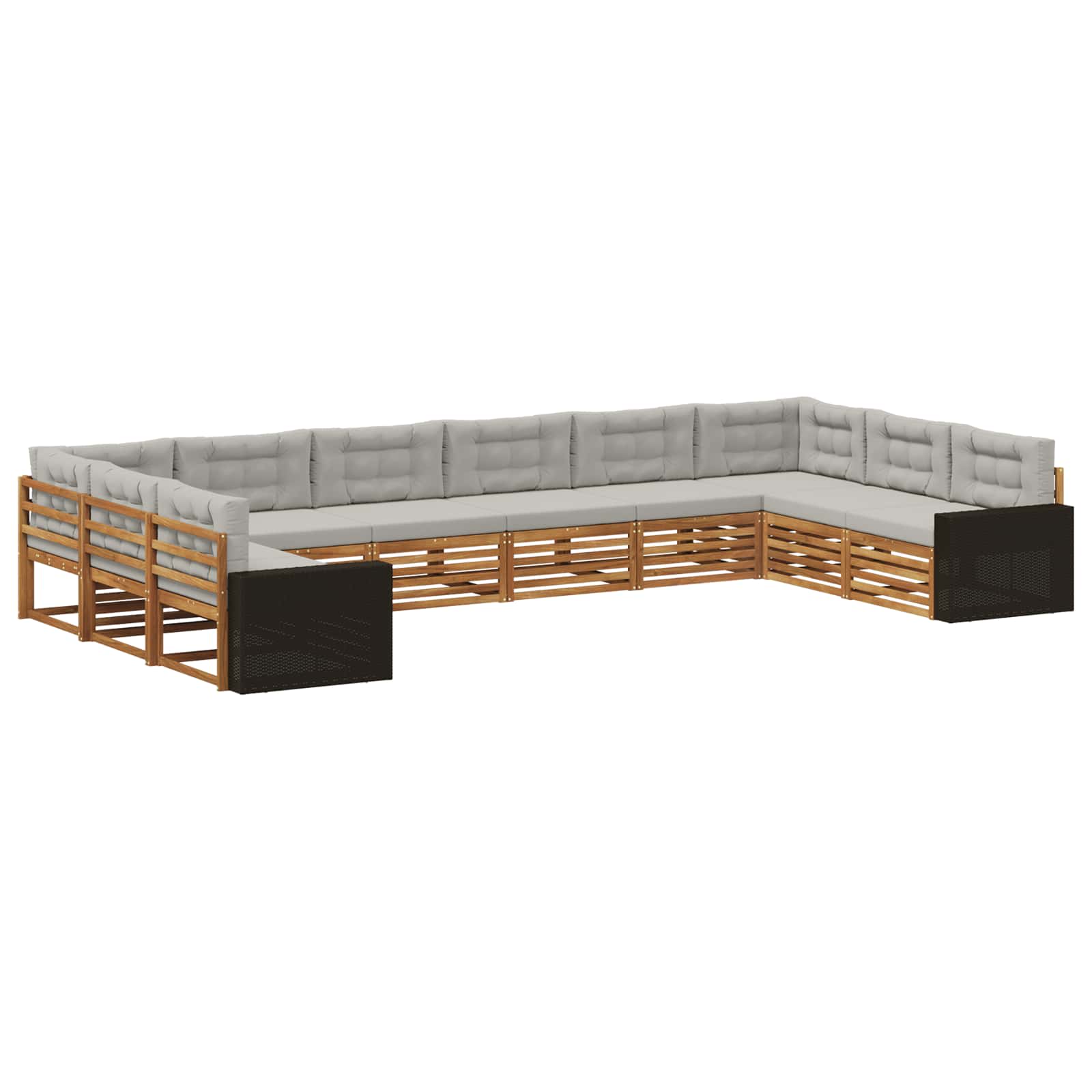 Setovi sofa s jastukom 10 pcs Čvrsto drvo akacije