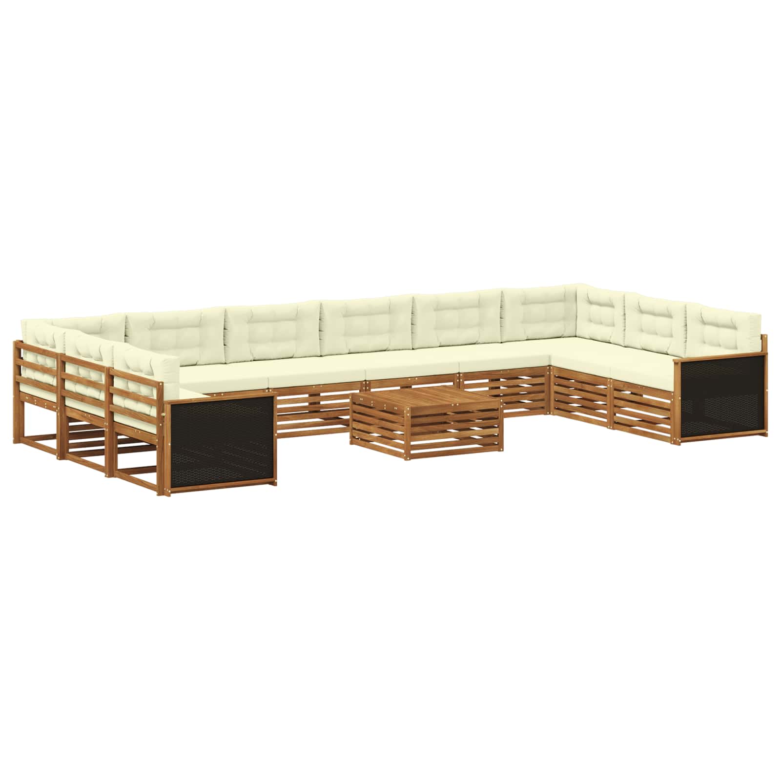 Setovi sofa s jastukom 11 pcs Čvrsto drvo akacije