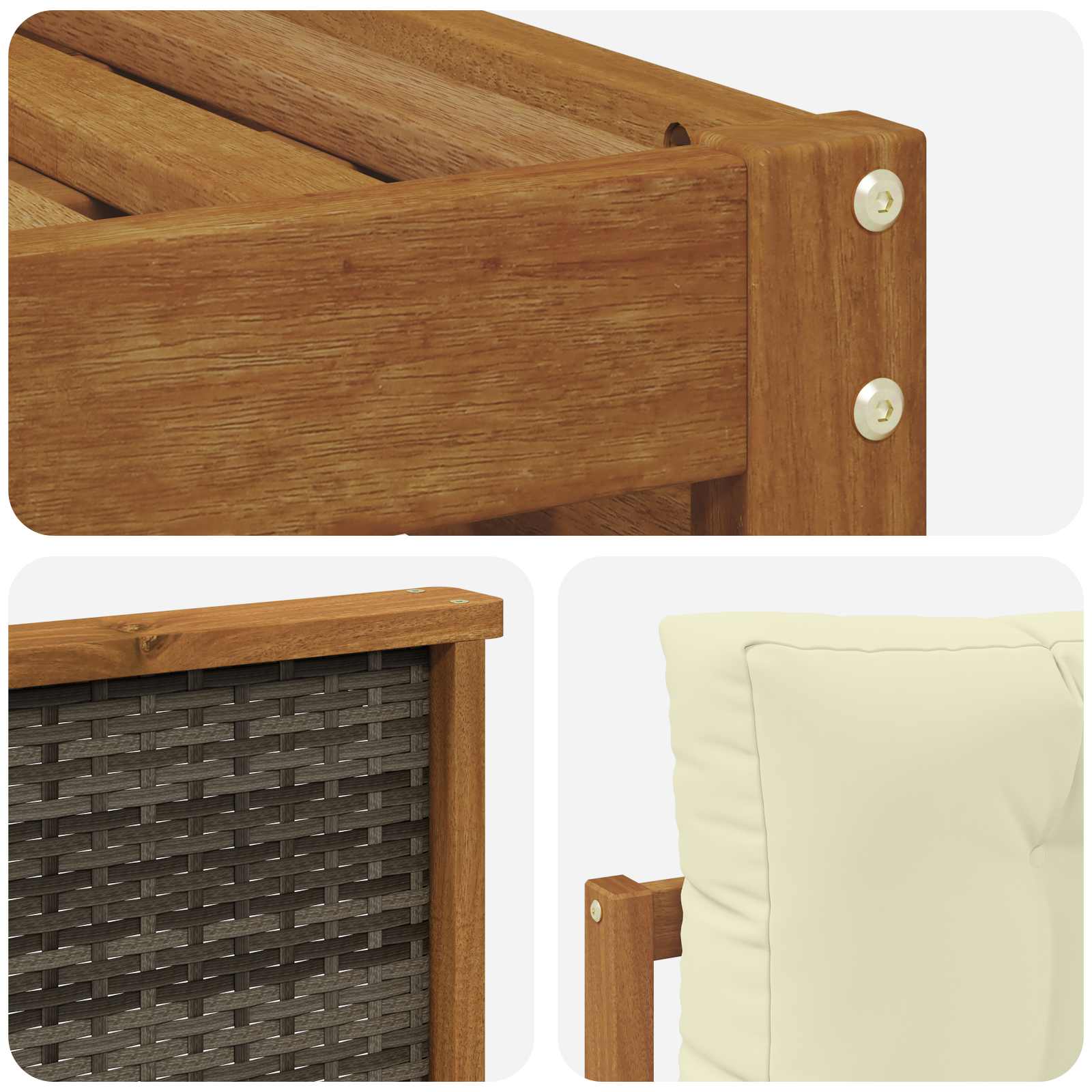 Setovi sofa s jastukom 11 pcs Čvrsto drvo akacije