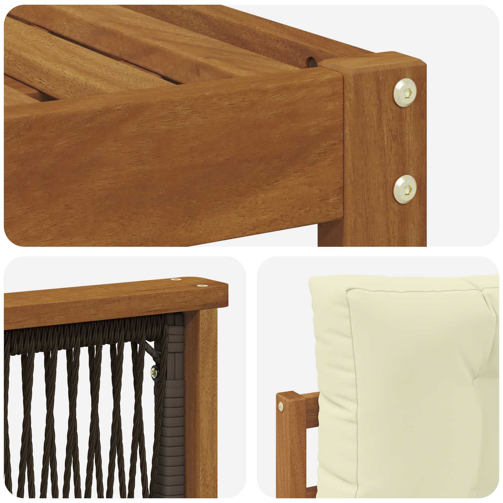 Setovi sofa s jastukom 11 pcs Čvrsto drvo akacije