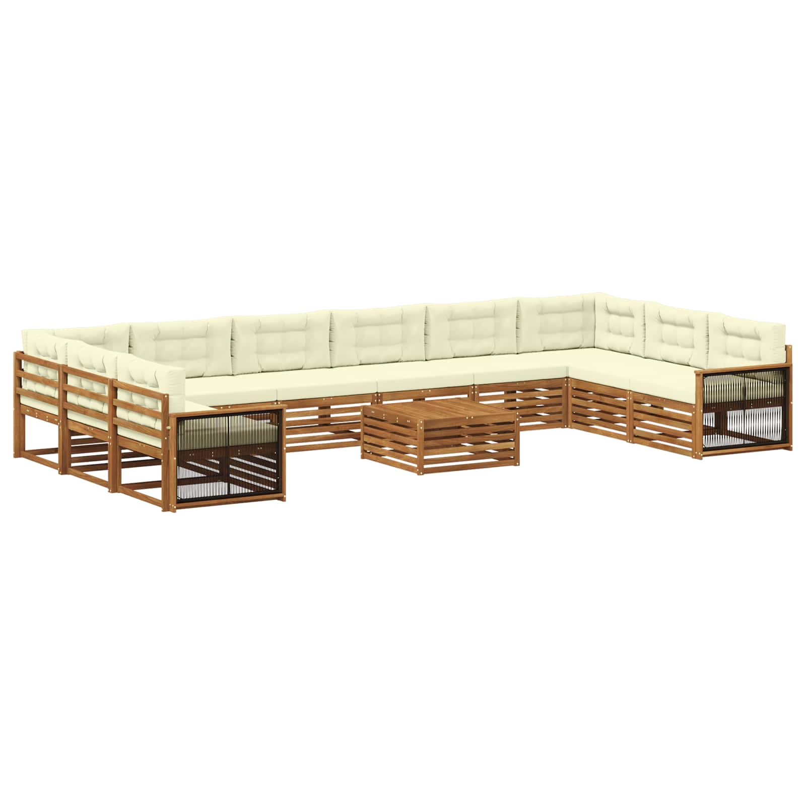 Setovi sofa s jastukom 11 pcs Čvrsto drvo akacije