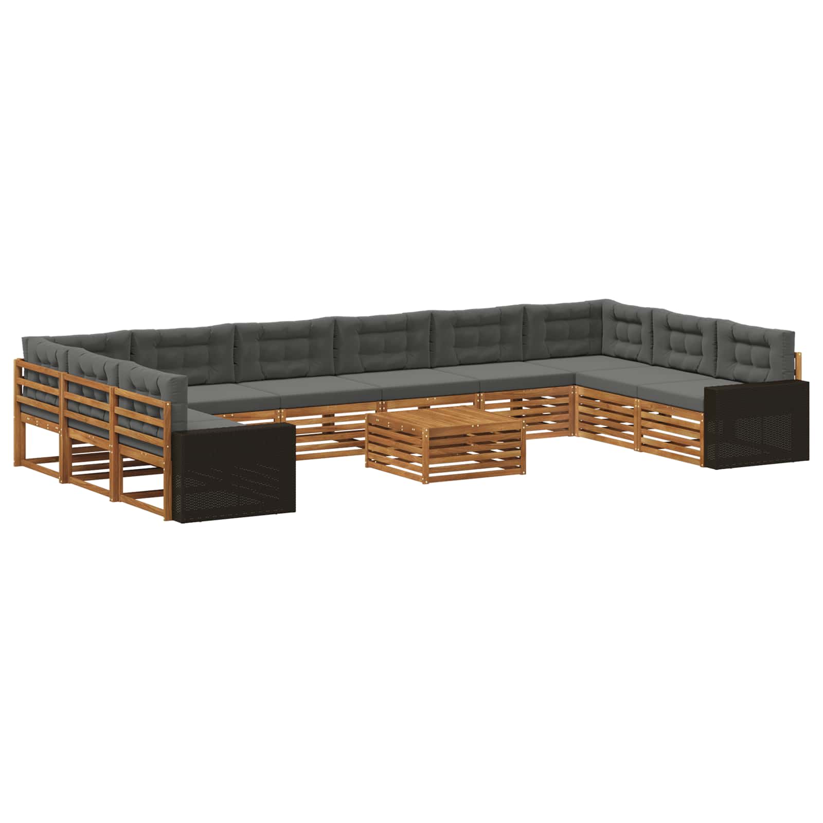 Setovi sofa s jastukom 11 pcs Čvrsto drvo akacije