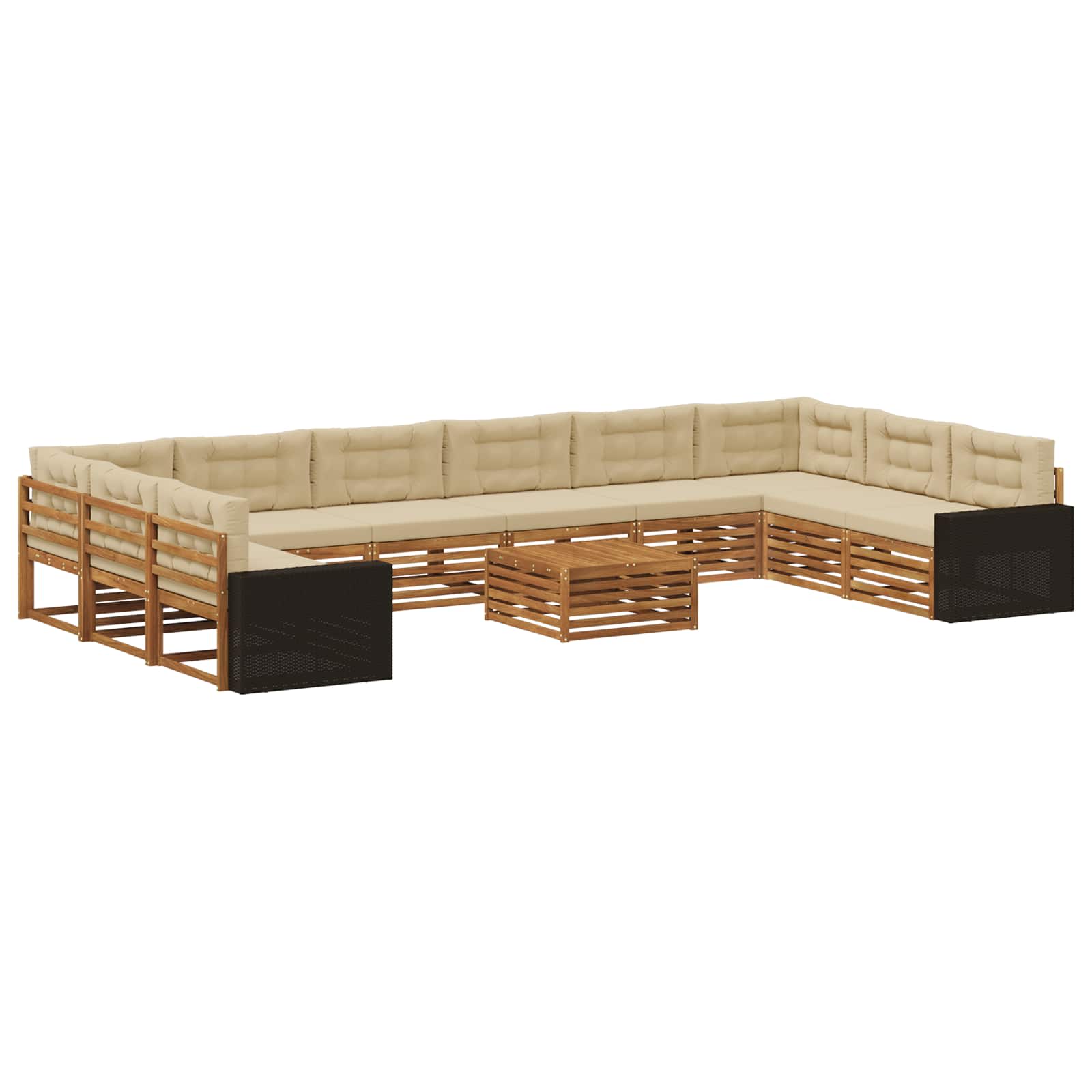 Setovi sofa s jastukom 11 pcs Čvrsto drvo akacije