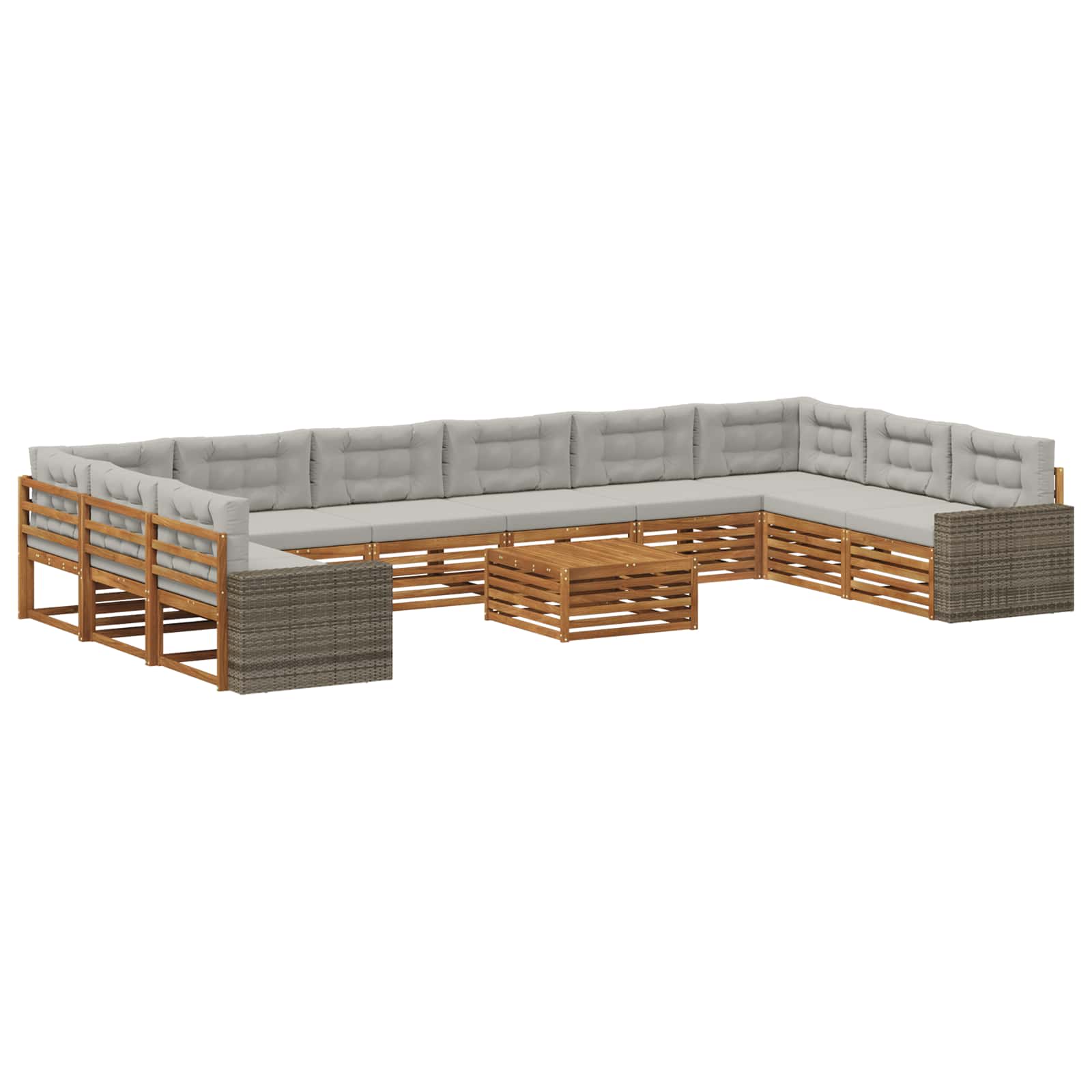 Setovi sofa s jastukom 11 pcs Čvrsto drvo akacije