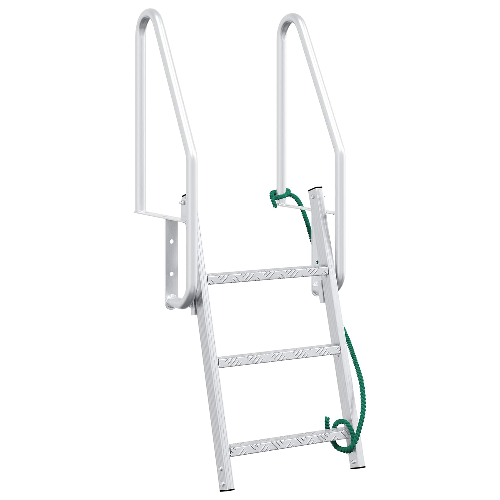 Ljestve za dok s 3 koraka Srebrno 58 x 77 x 144 cm Aluminij