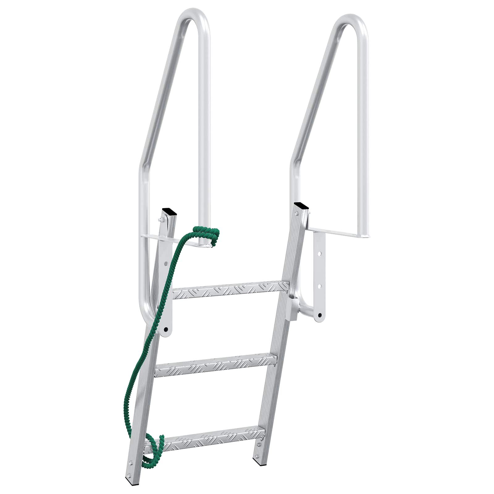 Ljestve za dok s 3 koraka Srebrno 58 x 77 x 144 cm Aluminij