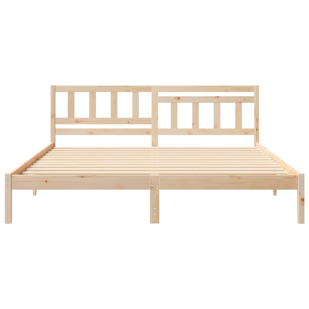 Krevetna konstrukcija Smeđa 200 x 200 cm Čvrsto borovo drvo