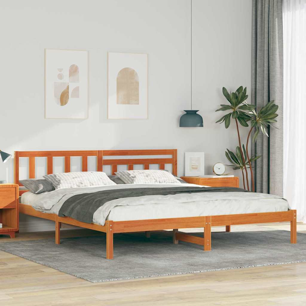 Krevetna konstrukcija s uzglavljem Vosak smeđa 200 x 200 cm