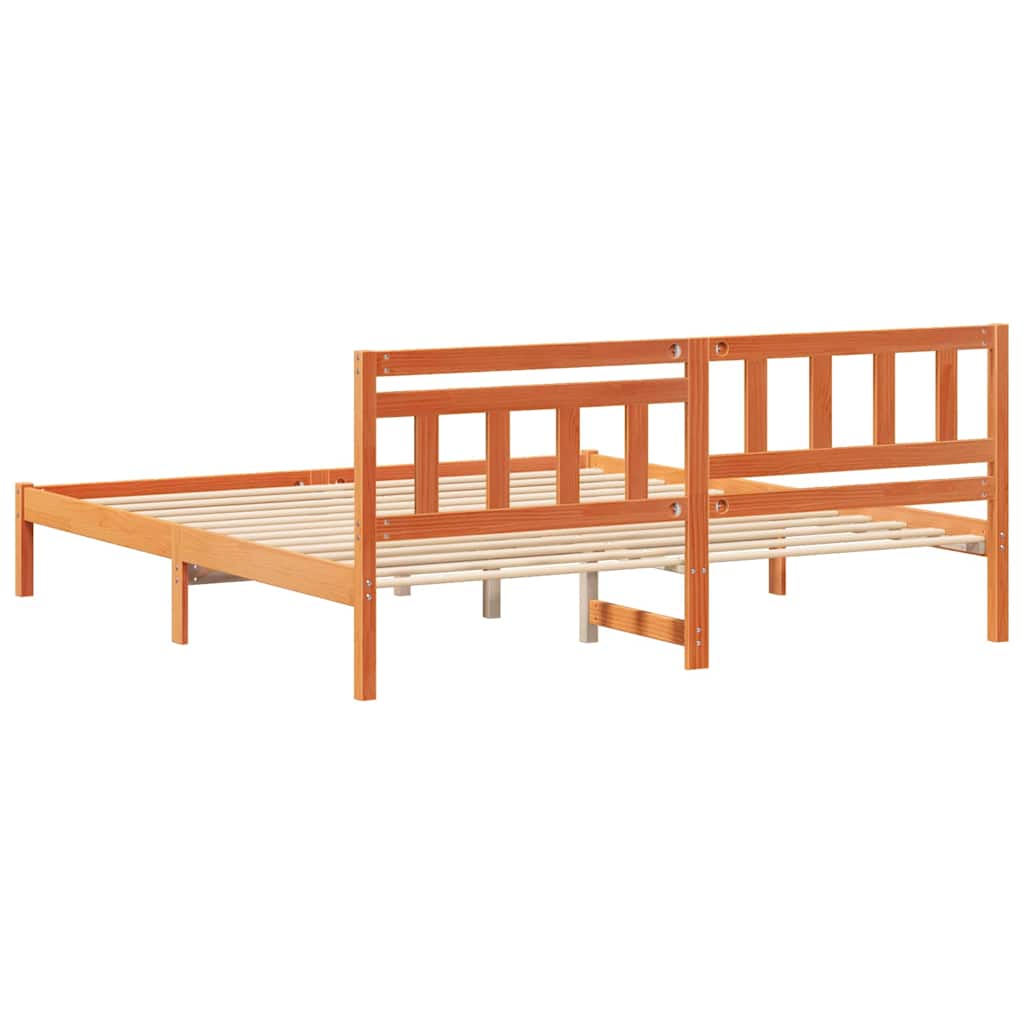 Krevetna konstrukcija s uzglavljem Vosak smeđa 200 x 200 cm