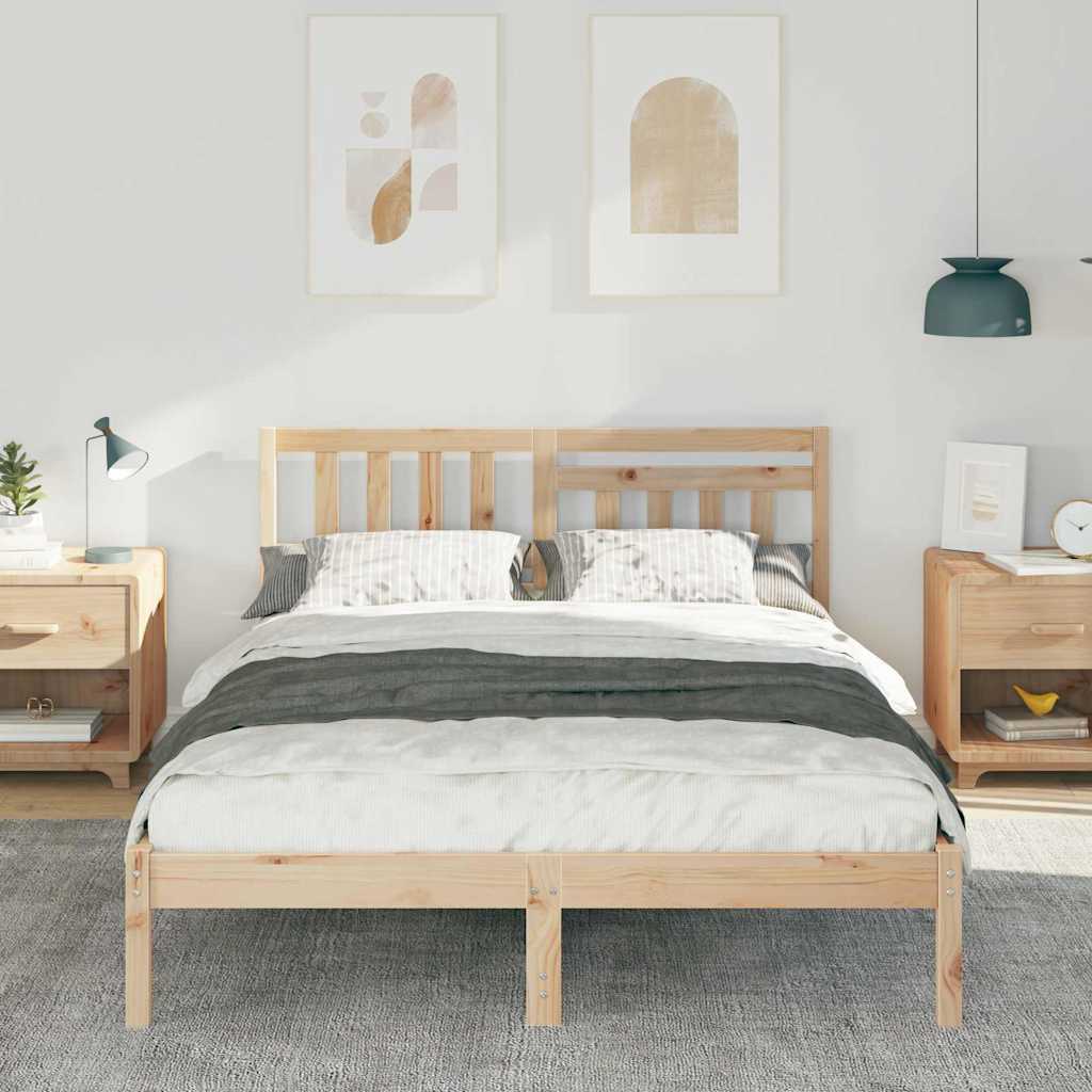 Krevetna konstrukcija Smeđa 140 x 190 cm Čvrsto borovo drvo
