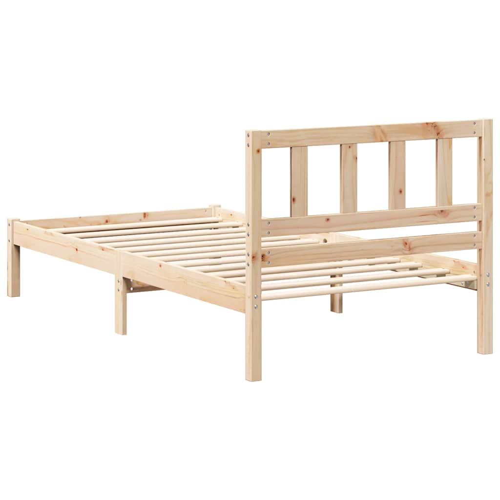 Krevetna konstrukcija Smeđa 75 x 190 cm Čvrsto borovo drvo