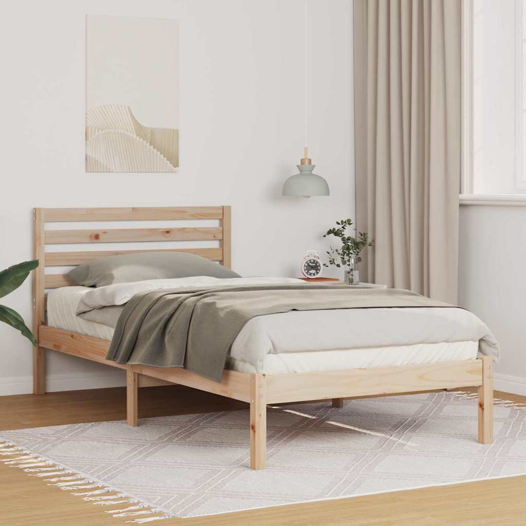 Krevetna konstrukcija Smeđa 75 x 190 cm Čvrsto borovo drvo