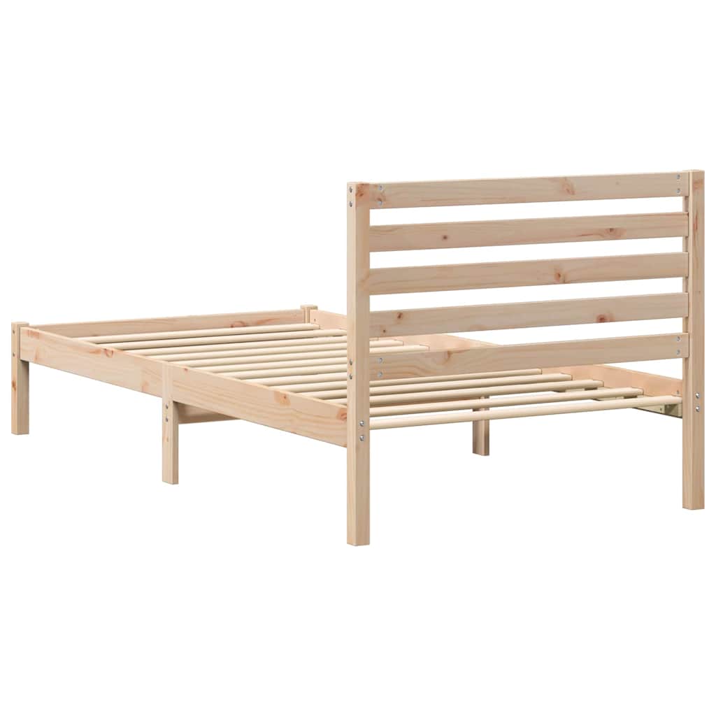 Krevetna konstrukcija Smeđa 75 x 190 cm Čvrsto borovo drvo