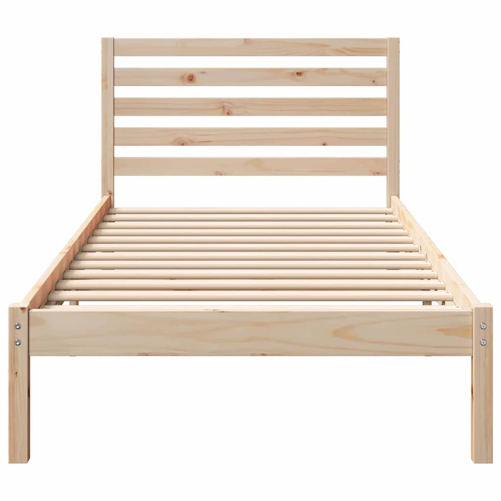 Krevetna konstrukcija Smeđa 75 x 190 cm Čvrsto borovo drvo