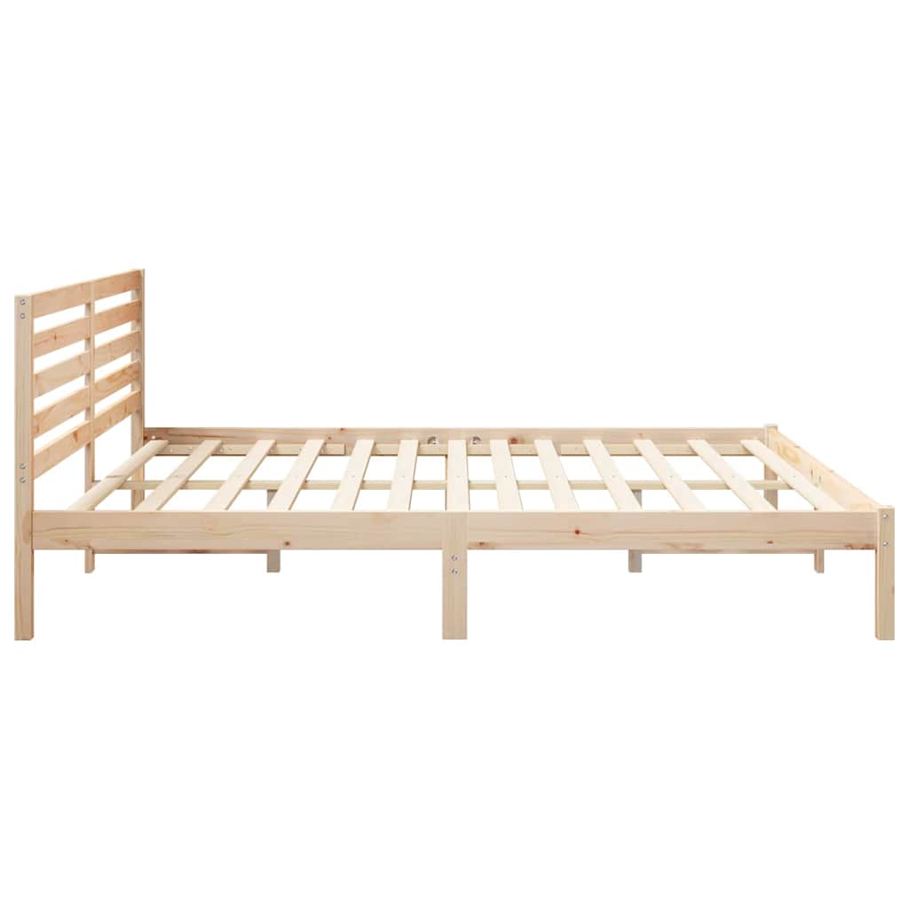 Krevetna konstrukcija Smeđa 200 x 200 cm Čvrsto borovo drvo