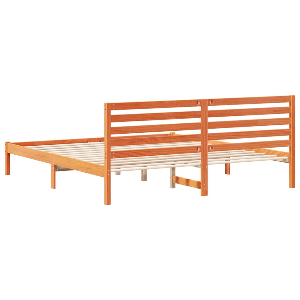 Krevetna konstrukcija s uzglavljem Vosak smeđa 200 x 200 cm