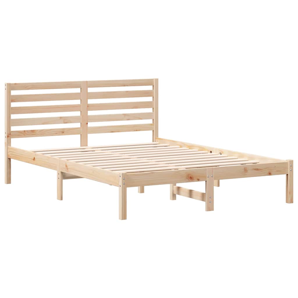 Krevetna konstrukcija Smeđa 140 x 190 cm Čvrsto borovo drvo