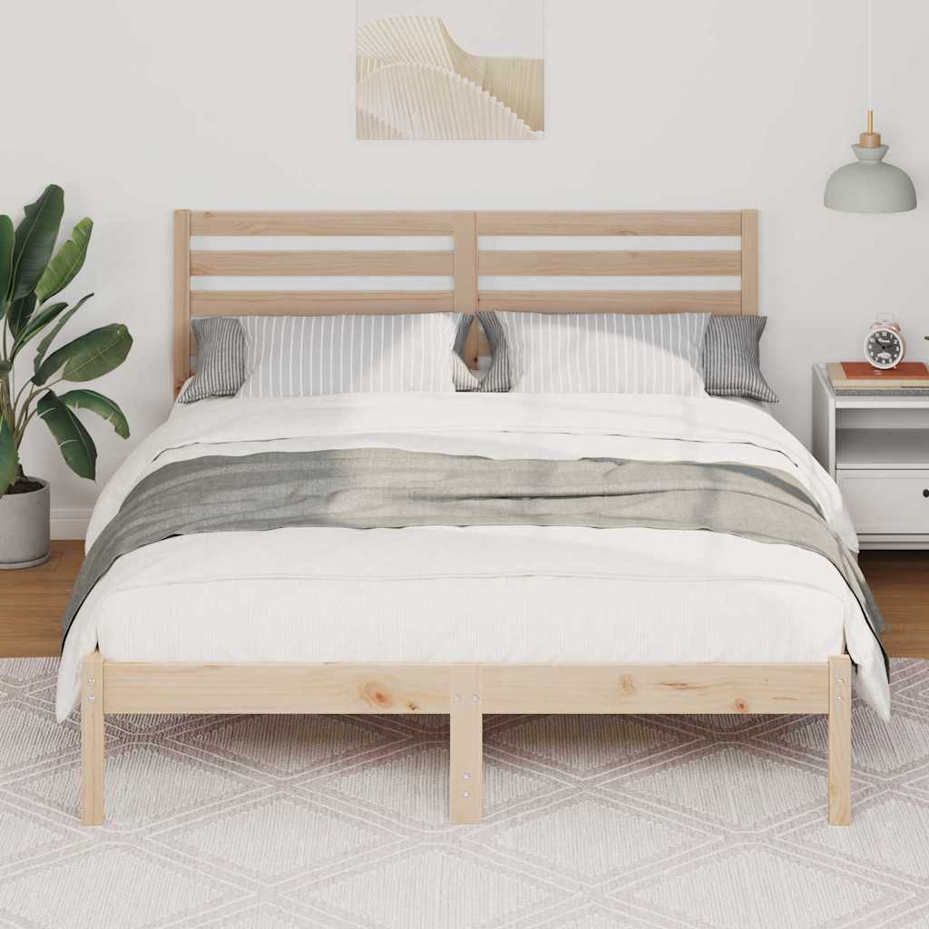 Krevetna konstrukcija Smeđa 135 x 190 cm Čvrsto borovo drvo
