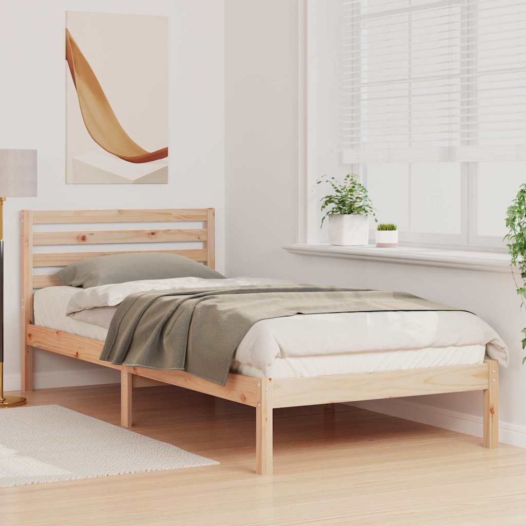 Krevetna konstrukcija Smeđa 80 x 210 cm Čvrsto borovo drvo