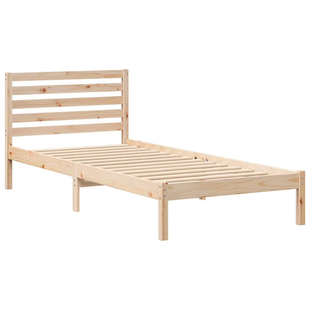 Krevetna konstrukcija Smeđa 80 x 210 cm Čvrsto borovo drvo