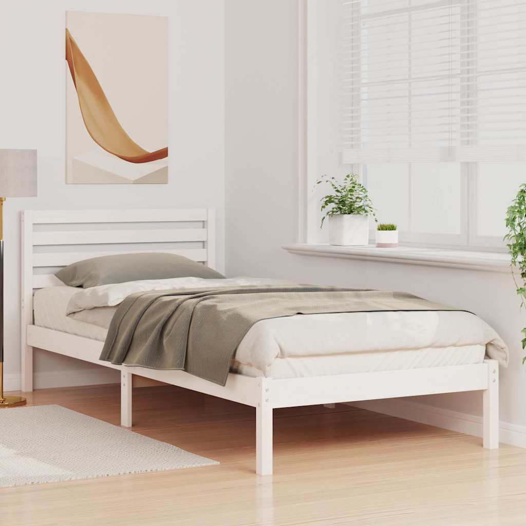 Krevetna konstrukcija Bijelo 80 x 210 cm Čvrsto borovo drvo