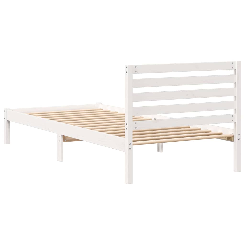 Krevetna konstrukcija Bijelo 80 x 210 cm Čvrsto borovo drvo