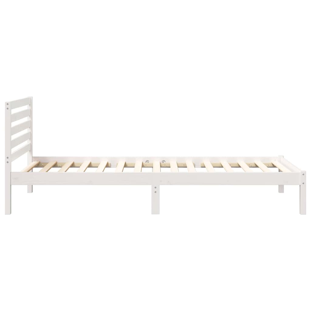 Krevetna konstrukcija Bijelo 80 x 210 cm Čvrsto borovo drvo