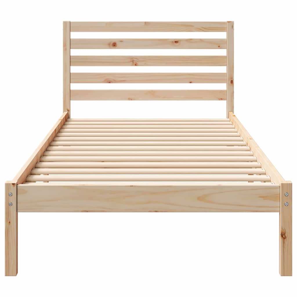 Krevetna konstrukcija Smeđa 90 x 210 cm Čvrsto borovo drvo