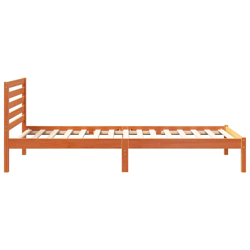 Krevetna konstrukcija s uzglavljem Vosak smeđa 90 x 210 cm